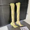 22ss verano sobre la rodilla botas altas malla punta puntiaguda vestido para caminar bota larga gladiador mujeres pista motocicleta botines calcetines zapatos casuales mulas mocassions