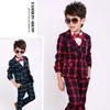 Çocuk Giyim İlkbahar ve Sonbahar A Boy's Suit Koreli Sürüm Kontrol Modeli Yeni Yıl Takım Üç Parçalı Set Ceket Yelek Pantolon