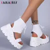 Sandals Brand Fashion Summer Boot Big Size Gótico Punk Wedges Saltos altos mulheres senhoras insino