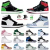 Mens Womens Jumpman 1 1s 농구화 디자이너 팬더 하이 대학 블루 데님 특허 녹색 미드 카본 섬유 네덜란드 스포츠