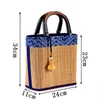 Handgjorda bambupåse kvinnors tygtyg handväska messenger väska med handväska 220617