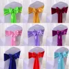 19 Colors Wedding Chair Sashes Elastic Hotel Banquet Party Chair Belt Covers Bow