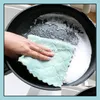 Towel Home Textiles Garden Ll Reusable Microfiber Cleaning Cloth Super Absorbent Dish Kitchen Oil And Dust Clean Wip Dhi6M