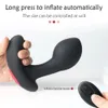 Uppblåsbar analplugg Wireless Remote Control Pump Prostate Massage Vibrator Expansion vibrerande sexiga leksaker för män kvinna