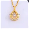 Pendant Necklaces Pendants Jewelry Teardrop Womens Chain Inlaid Cubic Zirconia 18K Yellow Gold Filled Cl Dhsim