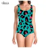 Women Swimsuit Beautiful Cheetah Leopard Print 3D Pattern Sleeveless Sexy Female Swimsuit Fashion Outdoor Beach Swimwear W220616