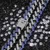 15mm kleurrijke diamant hiphop sieraden Cubaanse schakelketting heren gouden ketting designer ketting voor man Iced Out legering kettingen blauw zwart 237r