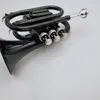 Trombeta B Black Black Nickel Placated Brass Wind Instrument com acessórios de luvas de bocal