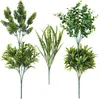 Dekoratif çiçek çelenk çoklu stiller yapay yaprak dallar simülasyon bitki okaliptüs yeşil çim plastik çiçek masası düğün