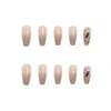 24pcs Design Fake Nails Shiny Bridal Women Lady party DIy Decorations Press On nail Tips False Nail Patch 220812
