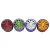 63mm herb grinders 4 parts chamfered drum type lightning transparent cover split aluminum alloy Muller Smoking Herb Tobacco Grinder Christmas Gift