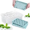 Round Ice Cube Tray with Lids 33 Holes Sphere Ice Ball Maker Molds for Cocktail Whiskey Tea & Coffee Kitchen Tools