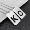 Pendant Necklaces Fashion Product Titanium Steel Square Hip Hop Personality English Alphabet Necklace Trend