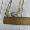 Chains 5strands Heart Necklace Zirconic Stone Paved Charms With Paper Clip Chain 18K Plated Jewelry For WomenChains