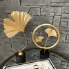 Modern home decoration office accessories for living room piecies decor statues Leaves Statue miniature metal Ornaments 220628