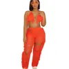 Été deux pièces gland Bikini costume pantalon ensemble femmes survêtements 2023 concepteurs Sexy tricoté évider Perspective vêtements de plage