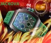 Luxe Mode Cristal Hommes Montres Jaune Vert Caoutchouc Silicone Sport Cadran Squelette Mode Calendrier Semaine Extérieur Quartz Mouvement Analogique Montre Multifonctionnelle