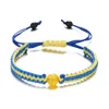 Handmade Rope Daisy Sunflower Charm Bransoletki Ukraina Niebieska i żółta etniczna bransoletka przyjaźni