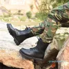 2022 nouvelles bottes printemps hommes militaire en cuir véritable acier orteil chaussures à lacets noir étanche plate-forme de travail moto botte