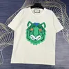 22SS Teenager High-End Color Tiger Head Printed Tee Summer Men Women Couples Classic Short Sleeve Casual Simple Breathable High Street T-shirts TJAMTX034