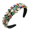 Mode Vrouwen Hoofdbanden Shining Diamond Rhinestone Headwar Flower Hair Band brede zijde haaraccessoires volwassen