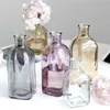 Vaso di vetro colorato Trasparente Bottiglia di vetro semplice Tavolo Artigianato Ornamenti Accessori per la decorazione della casa Vasi di fiori per le case 210409
