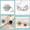 Colanders -Sims 100pcs Teebecher Edelstahl Mesh Tea Ball Infuser Sieb Sphere Sphere Speice Teafilter Filtration HER1078288