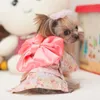Hondenkleding mode big boogknot huisdieren shirt shirt lente zomer Japans kimono jurk product