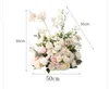 Dekoracyjne kwiaty wieńce ślubne prowadzą niestandardowe jasnoróżowe piłkę scenę tła Hall High-end ClowerDecorative
