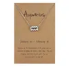 Constellation Zodiac Necklace Jewelry for Women Antique Style Designad 12 Horoskop Oxe Aries Leo Halsband presenter GC1372