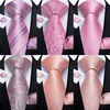 High Quality Pink Striped Paisley Mens Tie Set 8cm Business Wedding Party Accessories Men Necktie Hanky