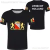 Utrecht 셔츠 무료 맞춤형 헴 이름 번호 Amersfoort 티셔츠 Veenendaal Nieuwegein Zeist 프린트 플래그 Nederland Clothing 220702