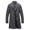 Hommes laine mélanges M-6XL automne coupe-vent mi-long motif manteau chaud haute qualité grande taille mélangé T220810