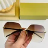 Vente de lunettes de soleil sans monture en métal vintage pour voyage Photo Sports rectangle carré Lunettes de soleil lunettes Marque Designer Mode surdimensionné Homme et Femme Hot