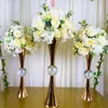 décoration gros soie rose blanc Rose pivoine fleur boule stand petit vase centres de table pour mariage arrangement floral imake761