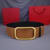 Klassische Herren-Damengürtel, Modedesigner-Gürtel aus echtem Leder für Männer und Frauen, glatte Schnalle, Bund 70 mm, mit Box, 6 Farben, 267h