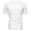 Yaz erkekler tişört hipster o boyun düğmesi kısa kol tshirt erkekler iş iş rahat tee forma homme ince fit t-shirt erkek xxxl l220704