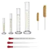 Fournitures de laboratoire Fournitures de laboratoireEnsemble de béchers de mesure en verre de forme basse 50 ml 100 ml 250 ml et ensemble de cylindres gradués en verre épais 5-10- 50- 100