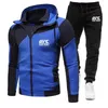 Mode Sportkläder Dragkedja Luvtröja Casual Sport Män MMA Hooded 2 piece Sweatshirt Sweatpants 220615