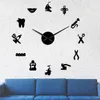 Wall Clocks Giant Clock Big Needle Mirror Office Decor ArtWall ClocksWall