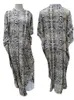 Cover-ups Kaftan Beach Print SnakeSkin Swimsuit Cover Up Kimono Plage Beach Robe Femme Long Dress Sarong Dress Beachwear 220423