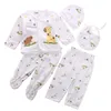 03M Pasgeboren baby unisex kleding ondergoed dierenprint shirt en broek 2pcs boy girls cotton soft297i355Z6101703