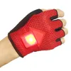 T01夜ライディング防水ハーフフィンガー手袋警告LEDライト