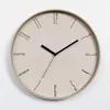 Horloges murales pouces horloge nordique ménage muet salon chambre minimaliste moderne montre décorative quartz horloge ronde