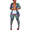 Léopard Camo Vintage Vintage 2 pièces Femmes manches longues Blazer Top + Chaussettes longues SweatSuits Autumn Hiver Association Assistant Set 220315