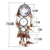 Indian Wolf Dream Catcher with Brown Feathers Dreamcatcher Bead Beautiful Home Hanging Decoration Fashion Handmade Ornament Gift 220707