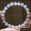 Beaded Strands Bracelets Jewelry Natural White Phantom Quartz Crystal 8Mm Round Beads Woman Man Bangle Bracelet Certificate1 Drop Delivery