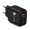 Chargeur de type C 18W EU US UK Ac Quick PD QC3.0 Adaptateur de chargeurs muraux pour Iphone 11 12 Pro Max Samsung Tablet PC