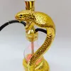 Juego de narguile shisha, narguile árabe con forma de resina cobra dorada con humo de la boca, accesorios para fumar