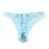 Cuecas abertas virilha tanga homem sexy roupa interior ver através breve calcinha de fishnet masculino oco pênis gstring gay lingerie eróticaun3349894